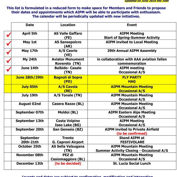 Association Activity Program 2025